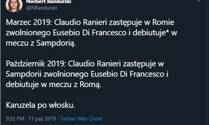 Niesamowity PRZYPADEK Claudio Ranieriego... :D